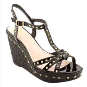 Vince Camuto black wedge sandals.